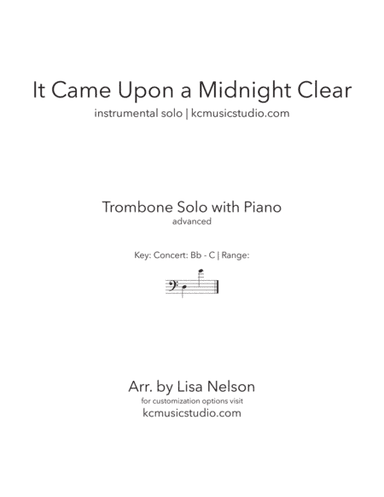 It Came Upon a Midnight Clear - Trombone Solo (arr. Lisa Nelson)