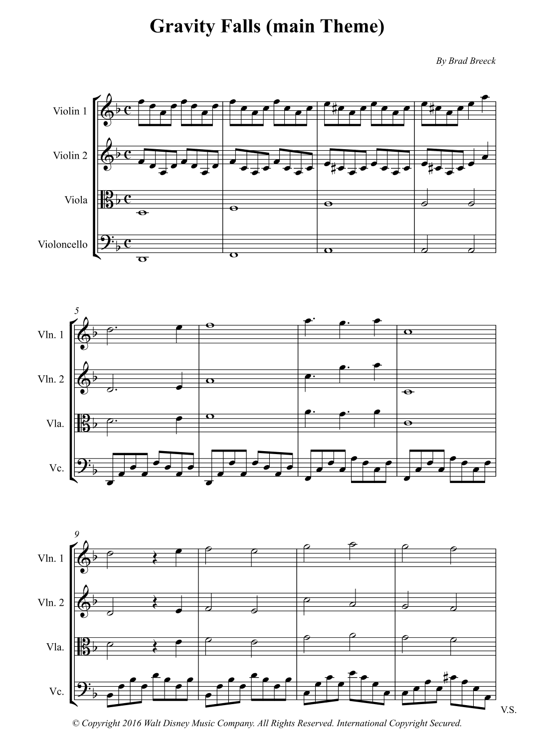 Gravity Falls (main Theme) (arr. Wesley S. SIlva)