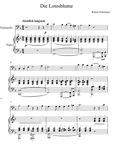 Robert Schumann - Die Lotosblume (Violoncello Solo) (arr. André Laitano)