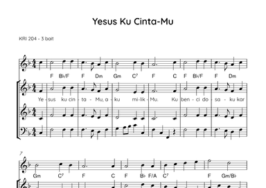 My Jesus, I Love Thee - Score Only (arr. Angie Wiranata)