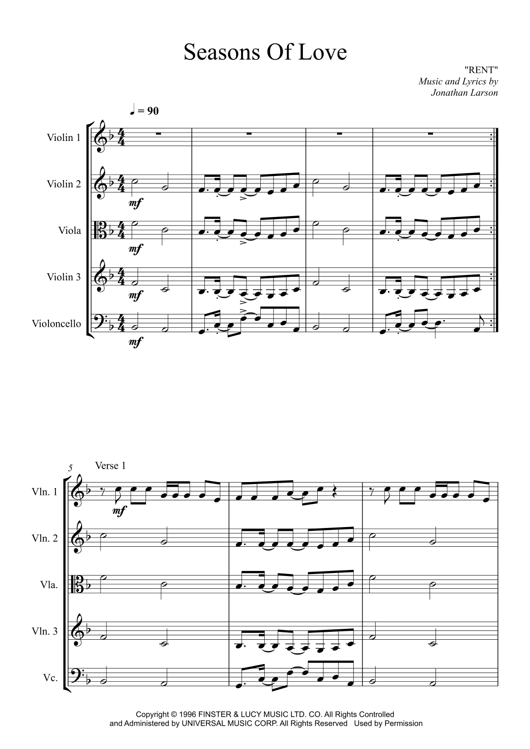 Seasons Of Love (arr. Chael Mont)