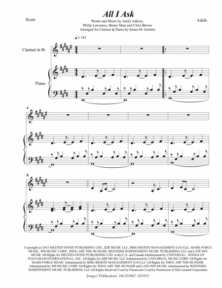 All I Ask (arr. James M. Guthrie, ASCAP)