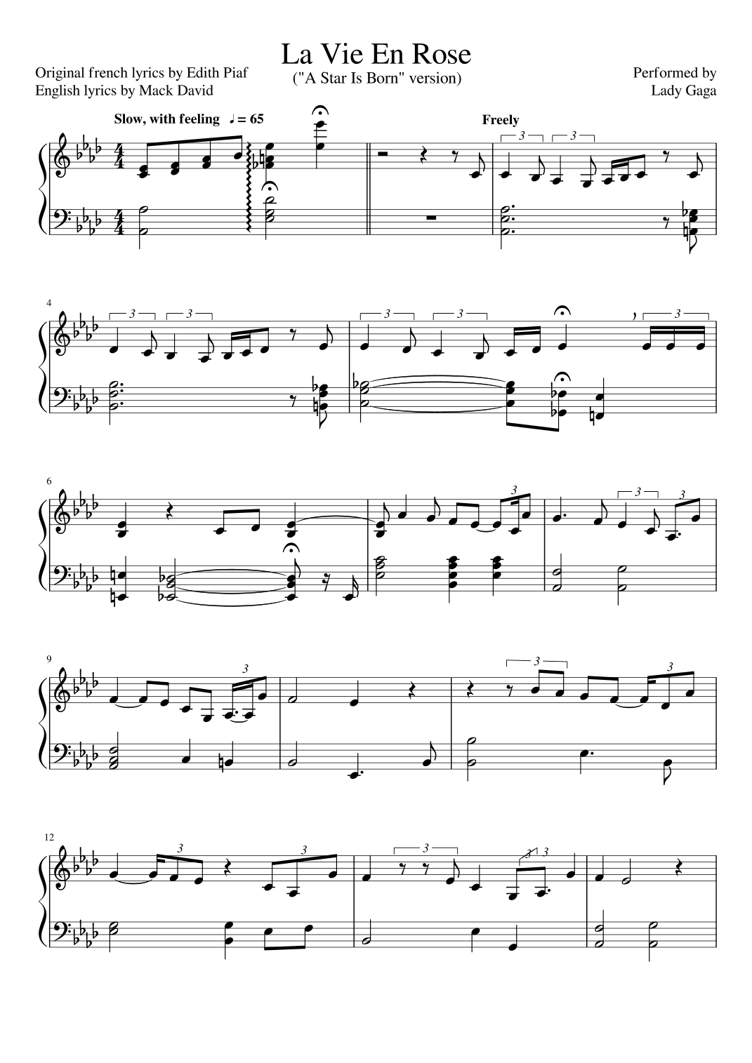 La Vie En Rose (A Star Is Born) (arr. Leo Anders)