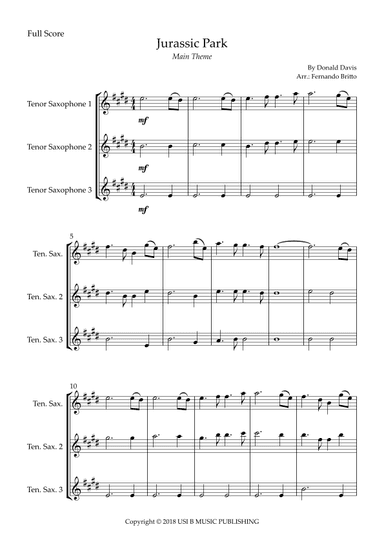 Jurassic Park Iii (arr. Fernando Britto)
