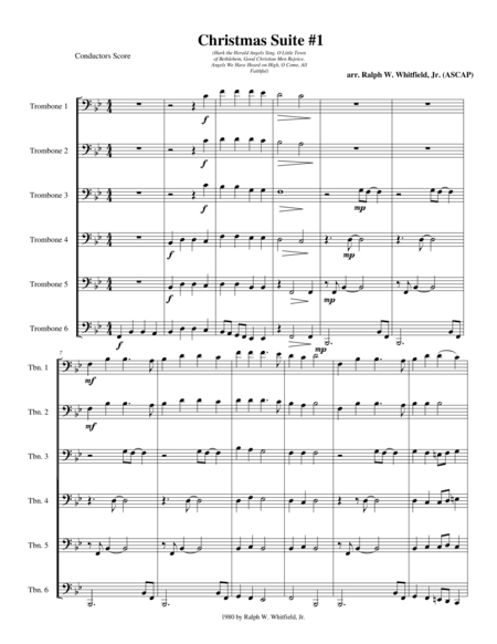 Christmas Suite #1 for Trombone Sextet/Ensemble (arr. Ralph Whitfield, Jr.)