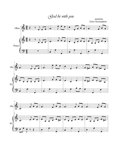 God be with you. Oboe and piano (arr. Ester Alessandrini)