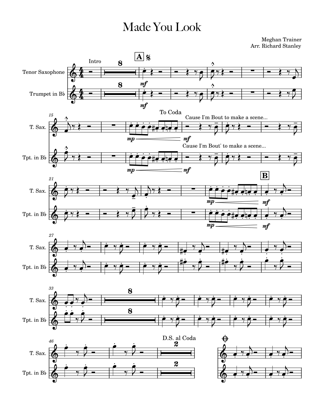 Made You Look - Score Only (arr. Richard Stanley)