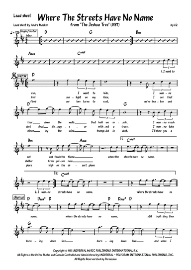 Where The Streets Have No Name (arr. Andre Maaker)