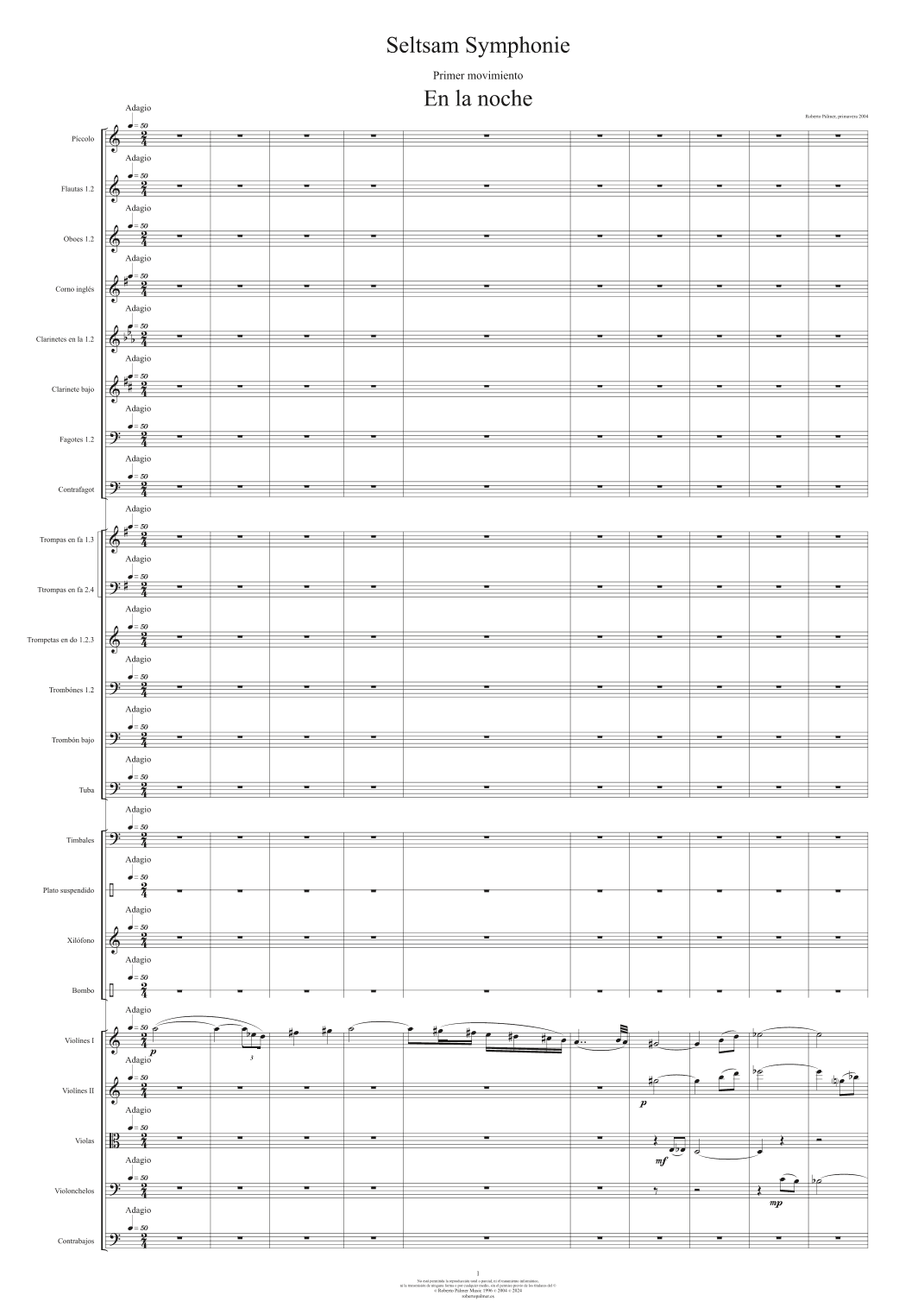 Seltsam Symphonie - Score Only