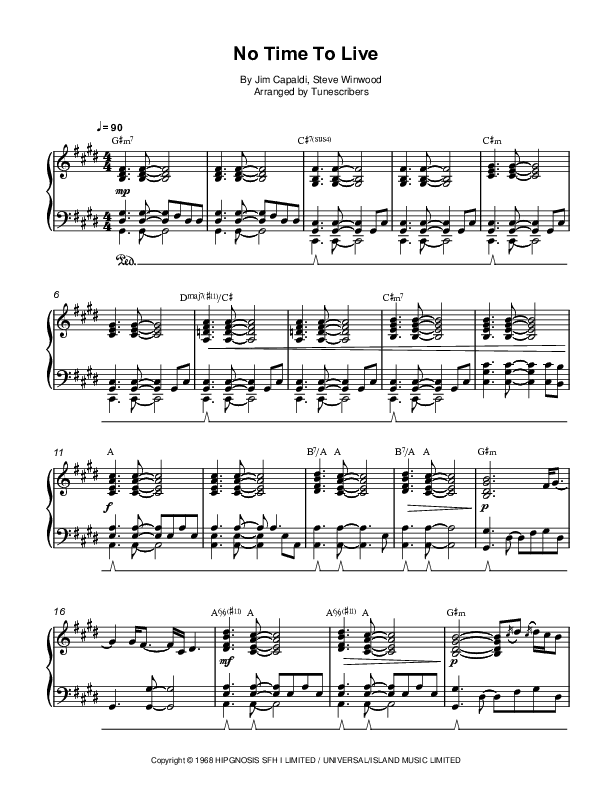 No Time To Live (arr. Tunescribers)