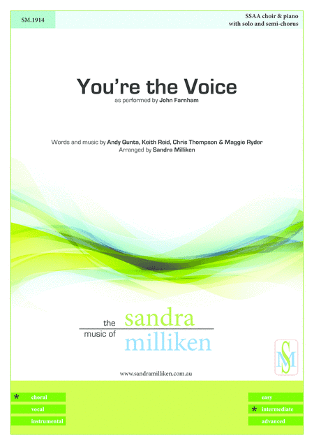You're The Voice (arr. Sandra Milliken)