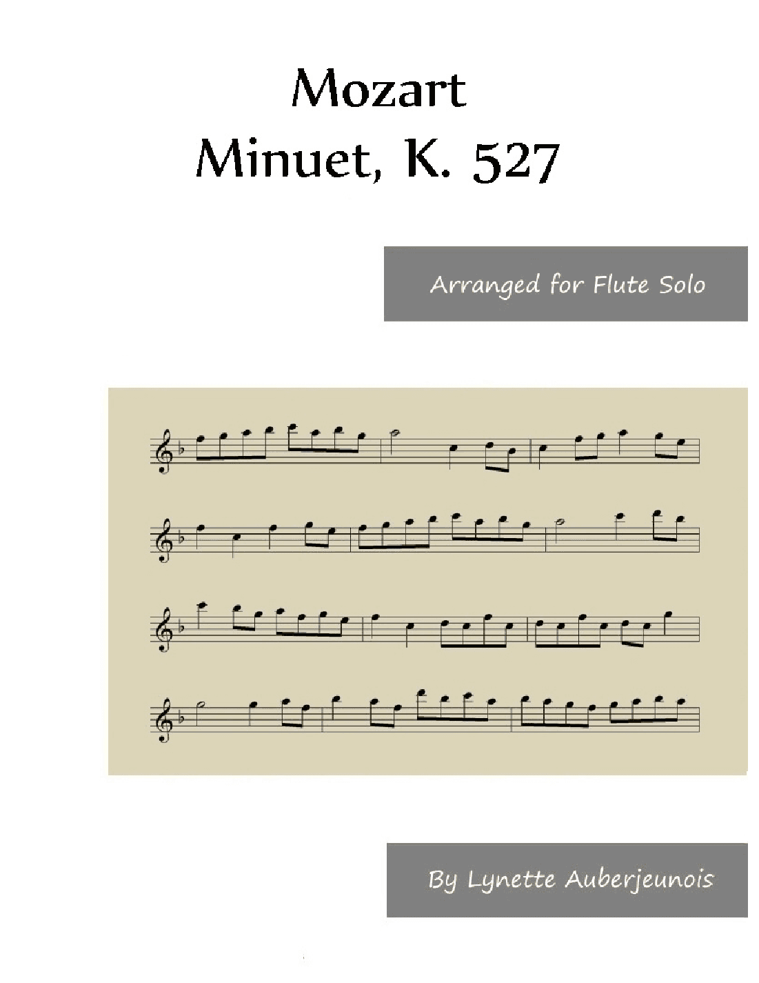 Minuet, K. 527 - Flute Solo (arr. Lynette Auberjeunois)