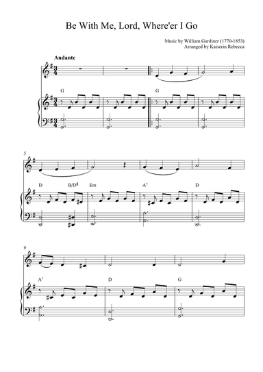 Be With Me, Lord, Where'er I Go (arr. Kaiserin Rebecca)