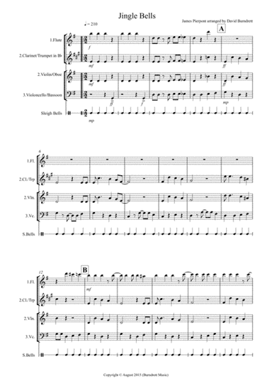 JIngle Bells (Jazzy Style!) for Mixed Trio (arr. David Burndrett)