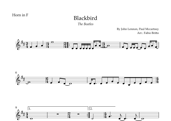 Blackbird (arr. Fabio Britto)