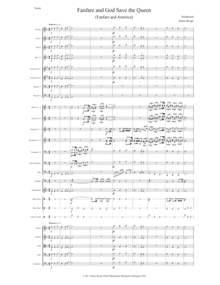 Fanfare and God Save the Queen (America) (arr. James Bicigo)