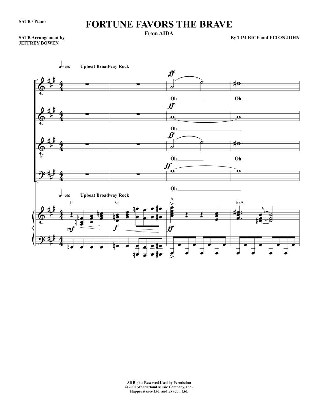 Fortune Favors The Brave (arr. Jeffrey Bowen)