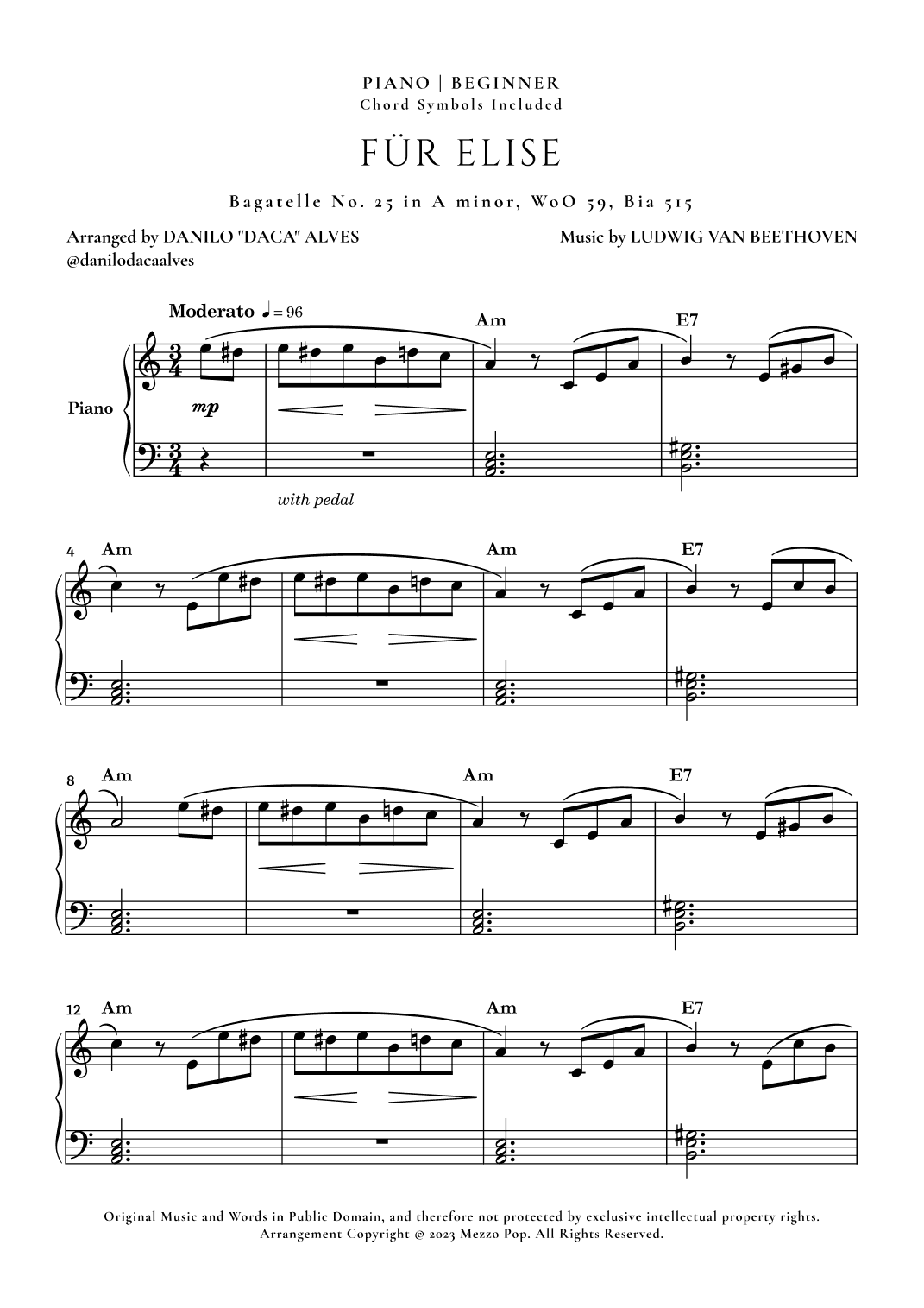 Für Elise (arr. Danilo "Daca" Alves)