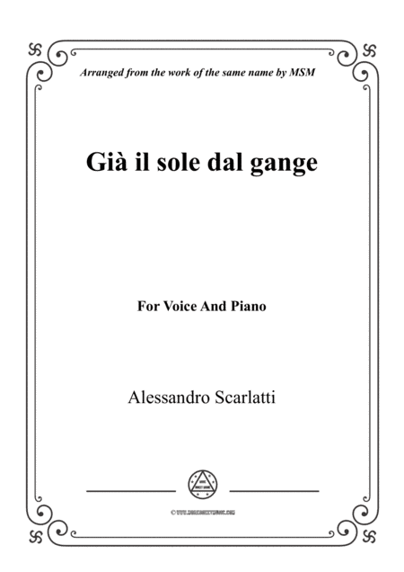 Scarlatti-Già il sole dal gange,for Flute and Piano (arr. MSM)