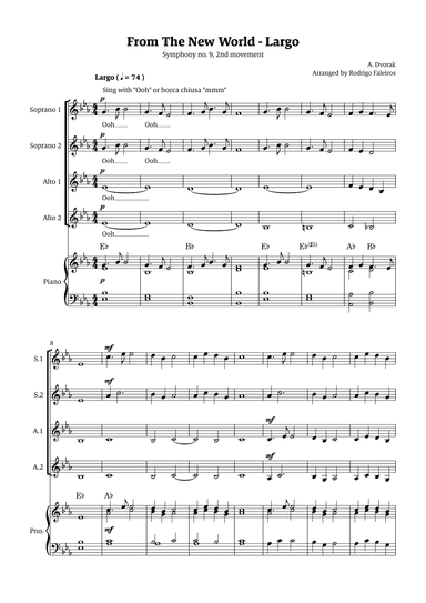 Largo (2nd movement of the Symphony no. 9 'From The New World') (arr. Rodrigo Faleiros)