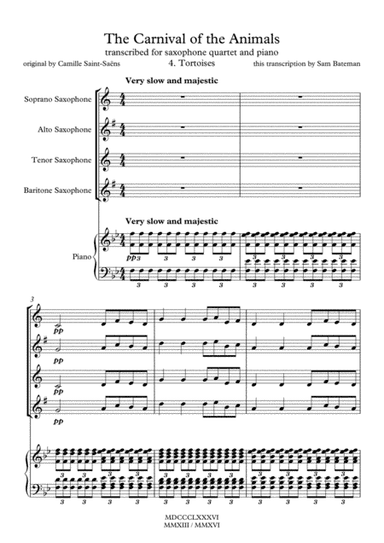 The Carnival of the Animals - 4. Tortoises (arr. Sam Bateman)