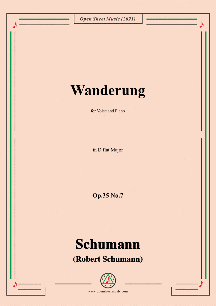 Schumann-Wanderung,Op.35 No.7 in D flat Major (arr. Open Cloud)