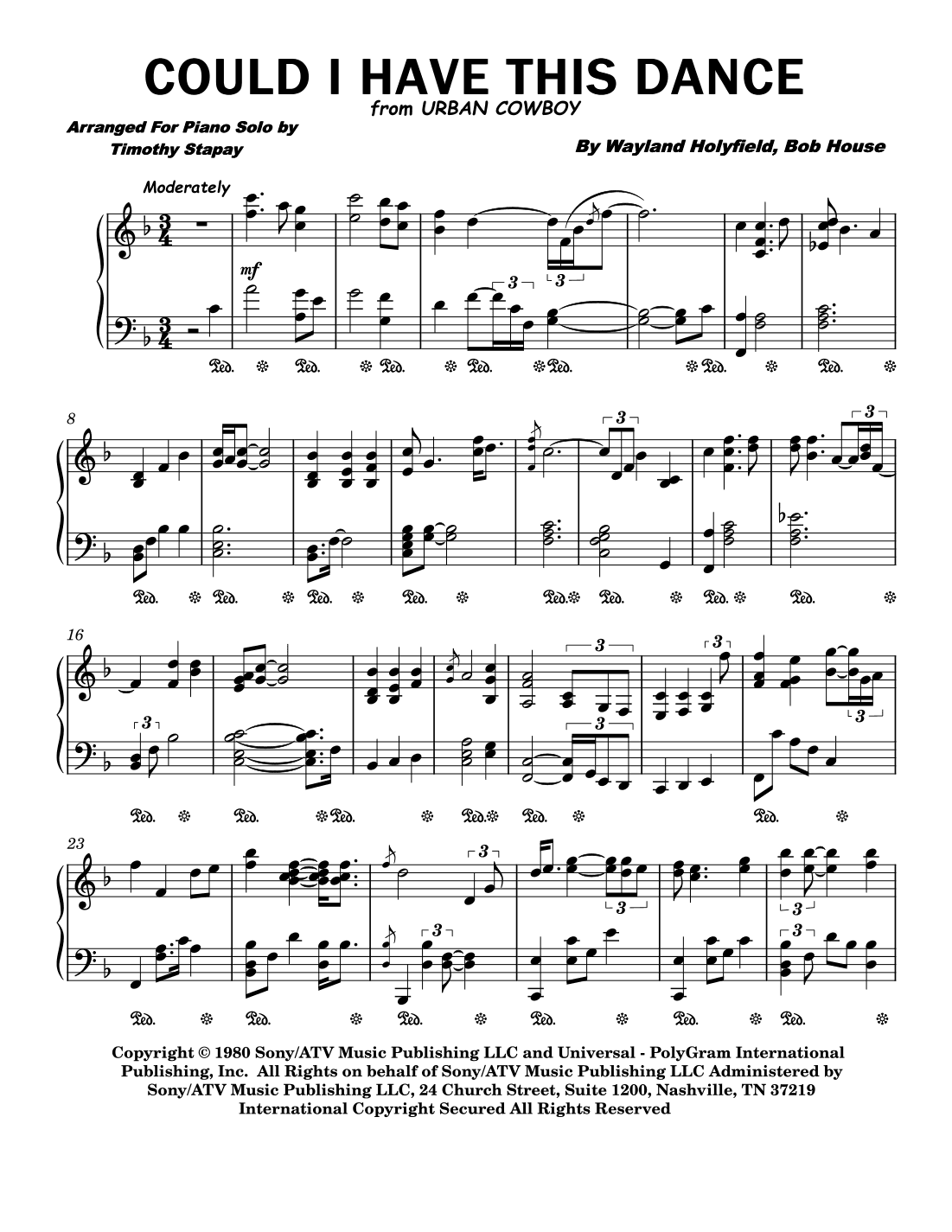 Could I Have This Dance (arr. Timothy Stapay)