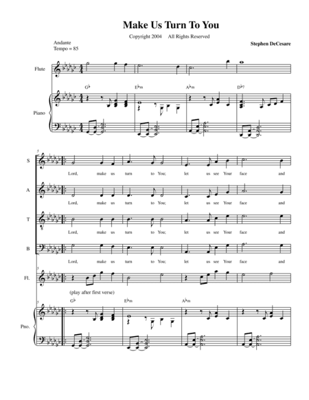Make Us Turn To You (SATB Alternate)