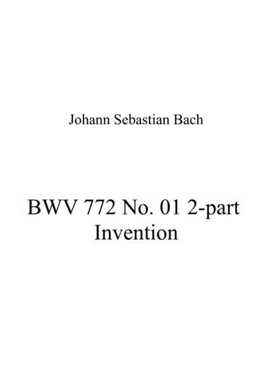 BWV 772 No 01 2-part Invention (arr. Patrizia Luraschi)