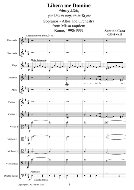 Libera me domine - Sequence no.13 of the Missa Requiem CS044