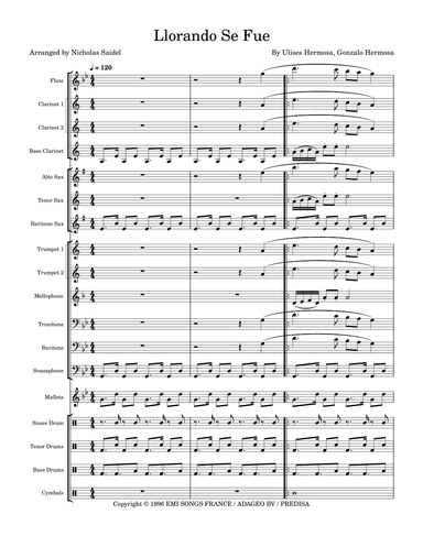 Llorando Se Fue (arr. Nicholas Saidel)