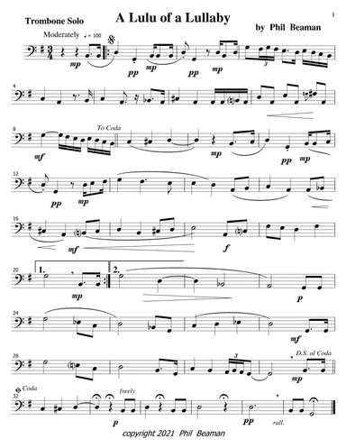 A Lulu of a Lullaby-trombone solo