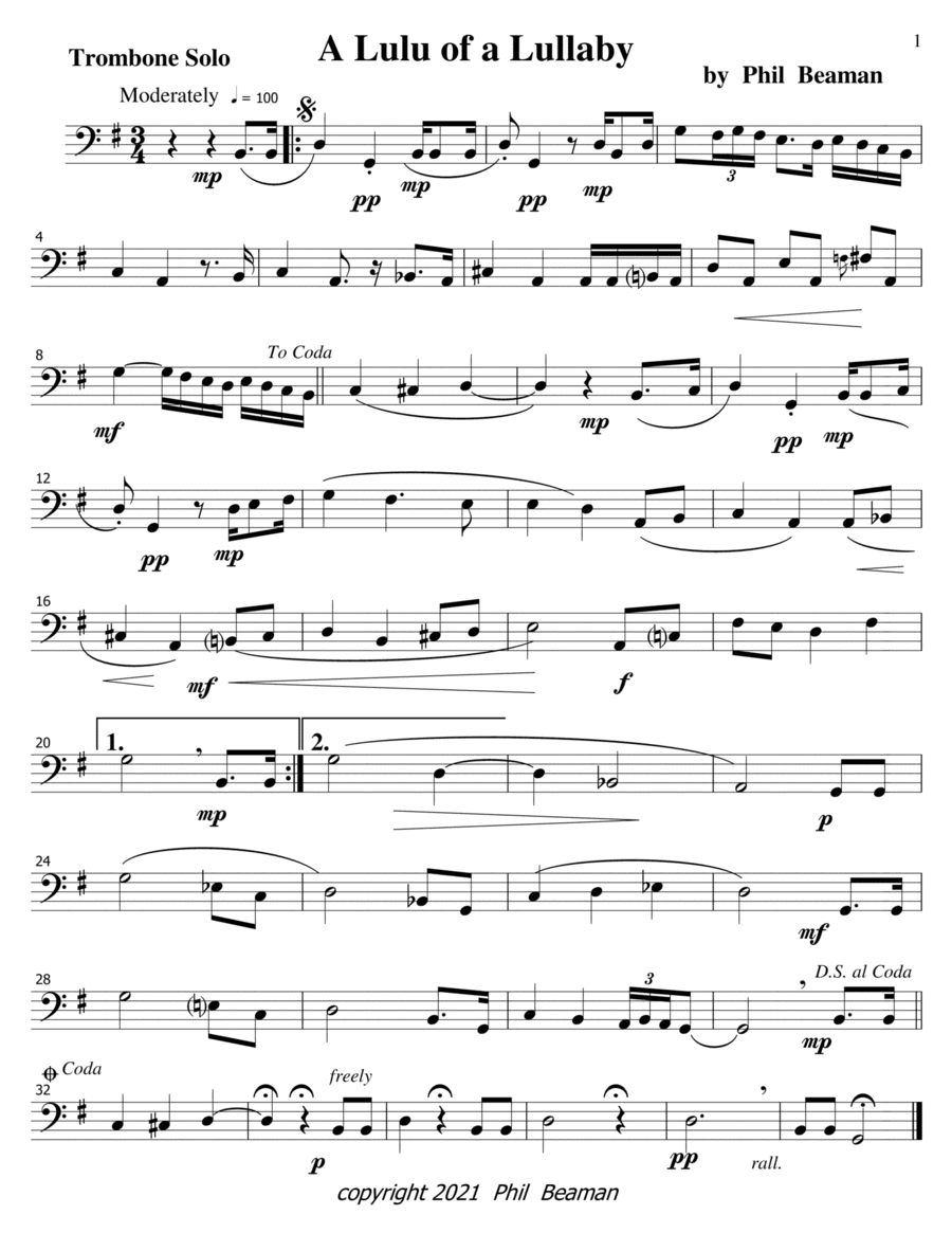 A Lulu of a Lullaby-trombone solo