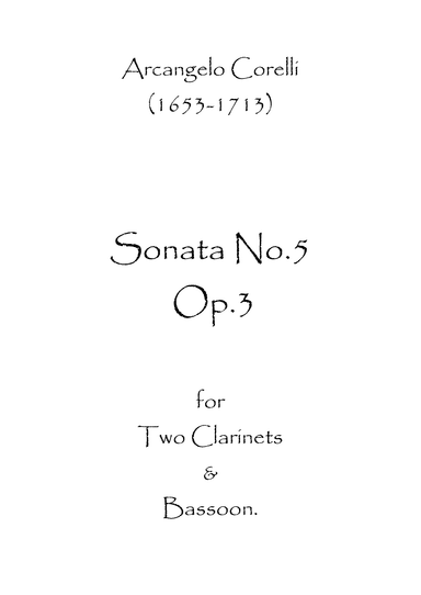 Sonata No.5 Op.3 (arr. Spence Bundy)