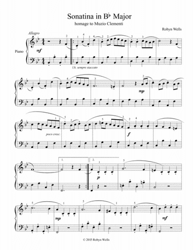 Sonatina in B-flat Major, Homage to Muzio Clementi