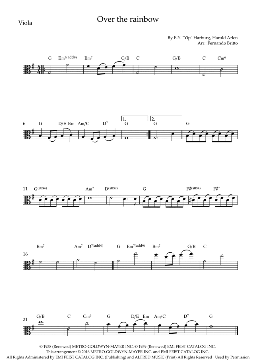 Over The Rainbow (arr. Fernando Britto)