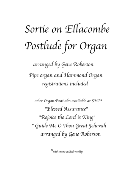 I Sing the Mighty Power of God ORGAN POSTLUDE SERIES (arr. Gene Roberson)