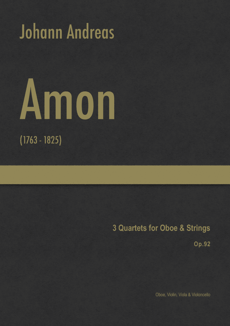 Amon - 3 Quartets for Oboe & Strings, Op.92 (arr. J.G. Cucó Barber)