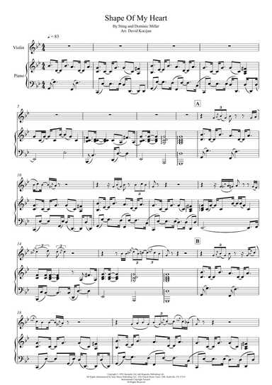 Shape Of My Heart (arr. David Kocijan)