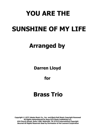 You Are The Sunshine Of My Life (arr. Darren Lloyd)