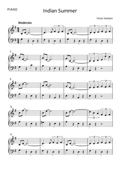 Indian Summer - Easy Piano (arr. Ben Williams-Stacey)