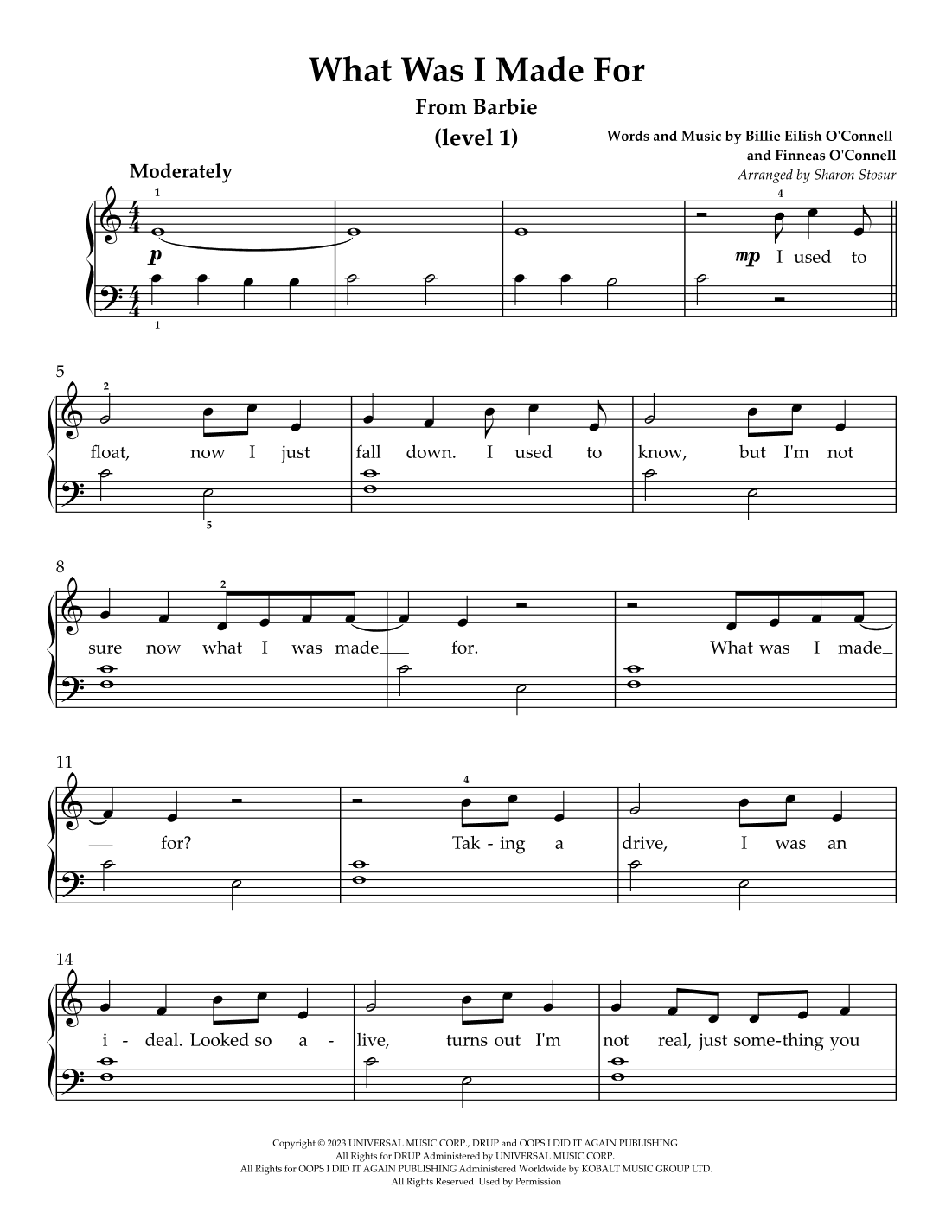 What Was I Made For? (arr. Sharon Stosur)