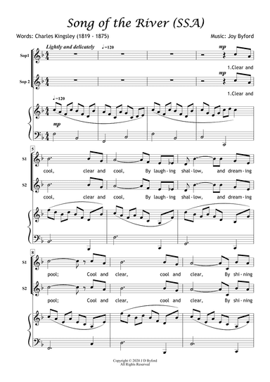 Song of the River SSA (words by Charles Kingsley)