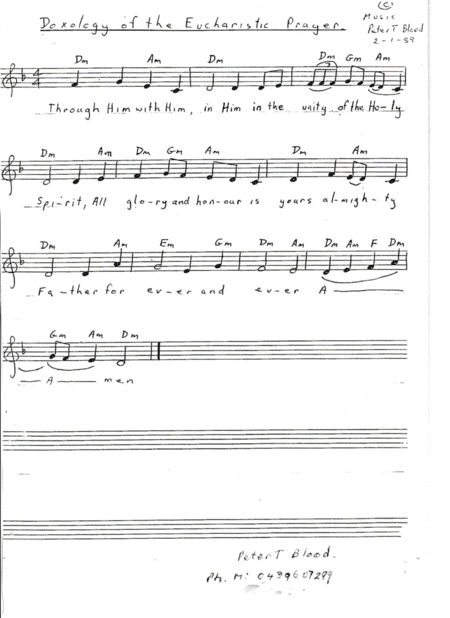 Catholic Mass.  Doxology Of The Eucharistic Prayer