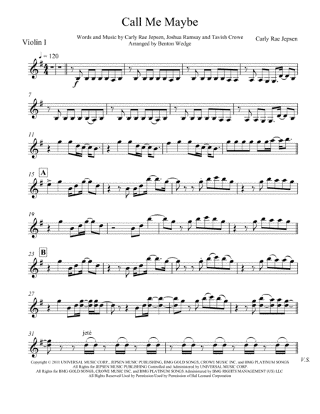 Call Me Maybe (arr. Benton Wedge)