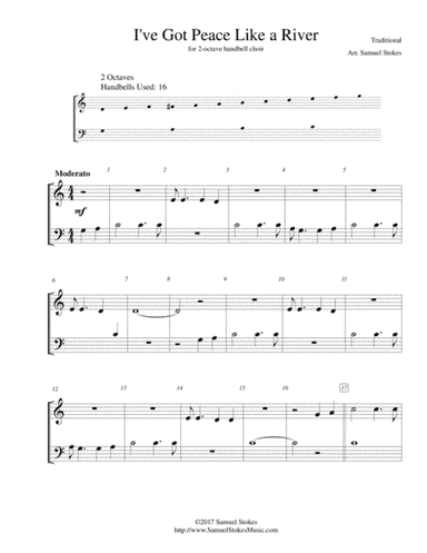 I've Got Peace Like a River - for 2-octave handbell choir (arr. Samuel Stokes)