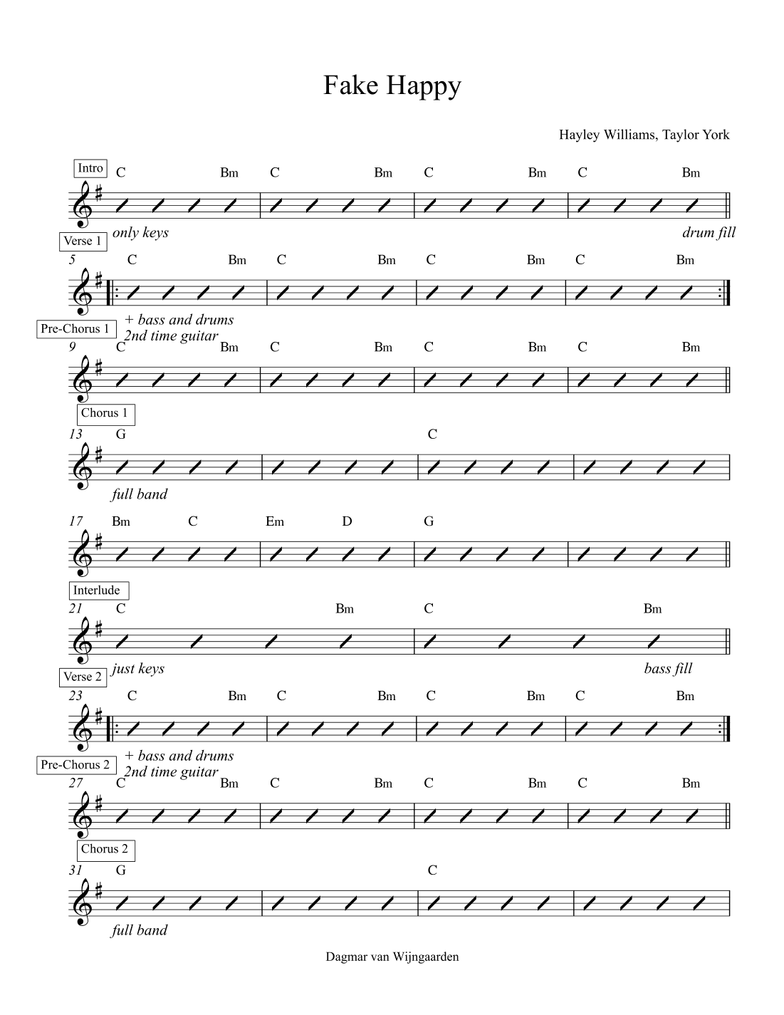 Fake Happy (arr. Dagmar van Wijngaarden)