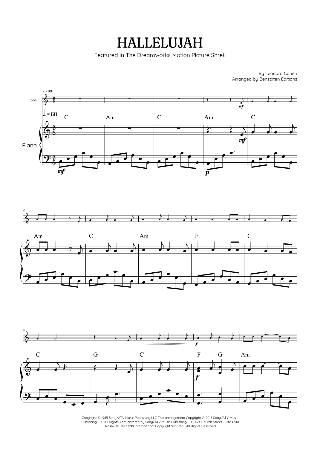 Hallelujah (arr. Benzaiten Editions)