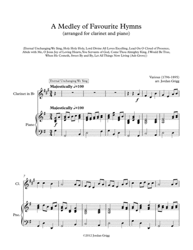 A Medley of Favourite Hymns (clarinet and piano) (arr. Jordan Grigg)