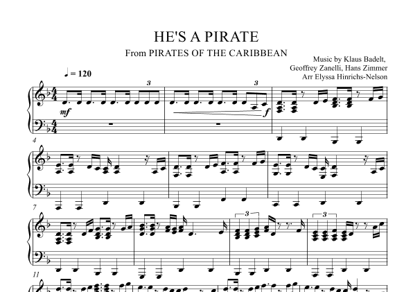He's A Pirate (arr. Elyssa Hinrichs-Nelson)